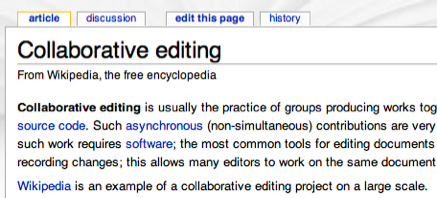 Wikimedia allows collaborative editing of content on sites built with the software. Wikimedia allows collaborative editing of content on sites built with the software.