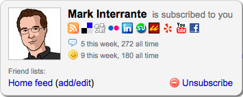 Identity or Contact card as seen on FriendFeed Identity or Contact card as seen on FriendFeed