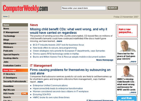The old computerweekly.com The old computerweekly.com
