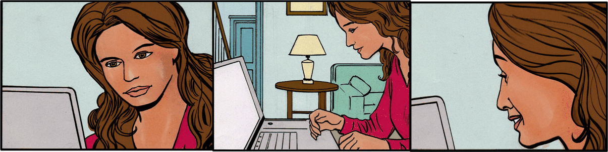 A user's satisfaction/dissatisfaction with the outcome of a specific computer interaction can be illustrated using facial expressions.