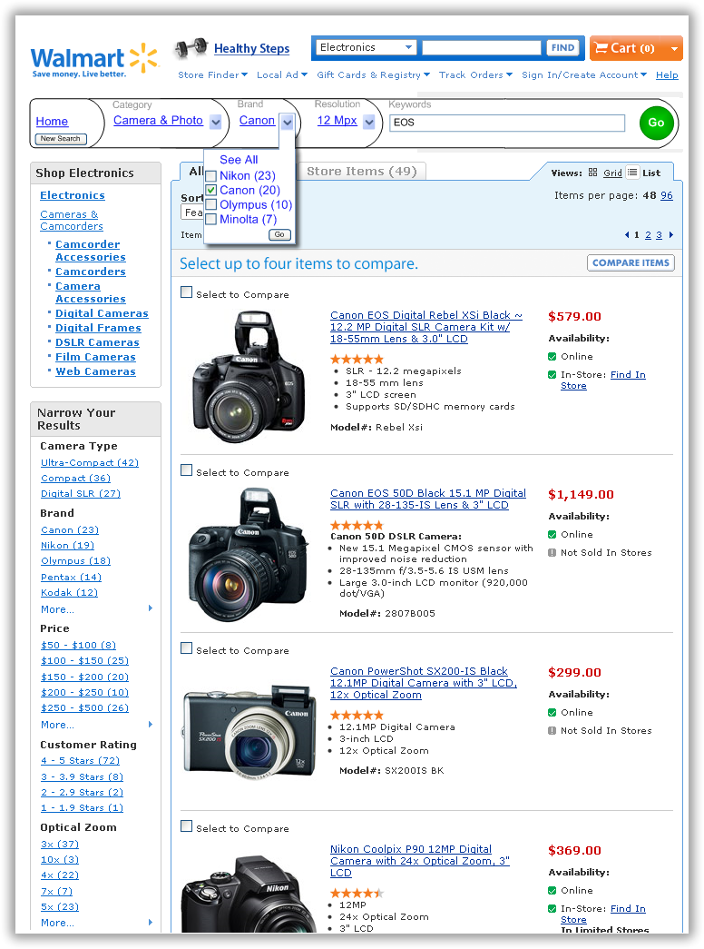 Wireframe of Walmart.com redesigned using Integrated Faceted Breadcrumb (IFB) Wireframe of Walmart.com redesigned using Integrated Faceted Breadcrumb (IFB)