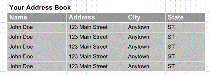 Sample data and content