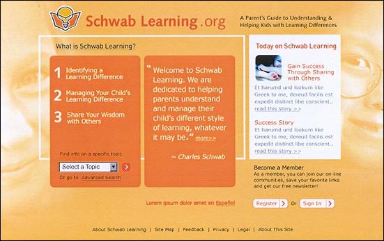 Initial homepage design