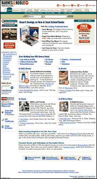 Barnes and Noble homepage