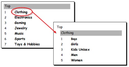 The participant would choose a topic from that card, leading to another index card with the subtopics under that topic.  The participant would choose a topic from that card, leading to another index card with the subtopics under that topic.