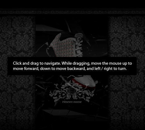 Nike's Jordan site features zoom controls to navigate the space